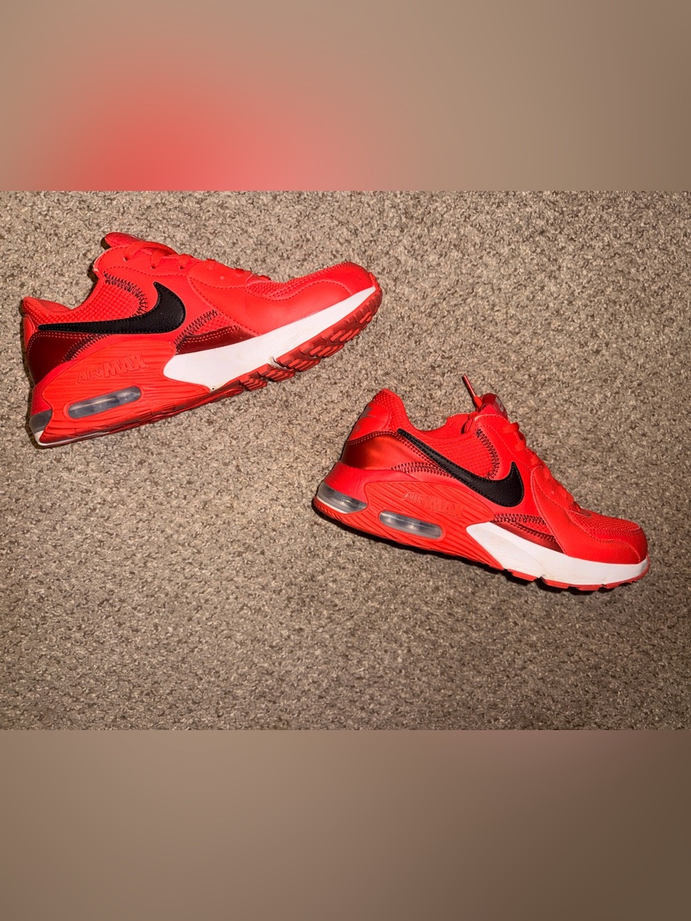 Nike Kids Bright Red and Black Air Max Style Sneakers